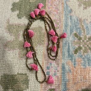 Pink tassel necklace